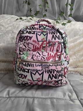 NWT -Caleesa Retro Graffiti Print Mini Backpack